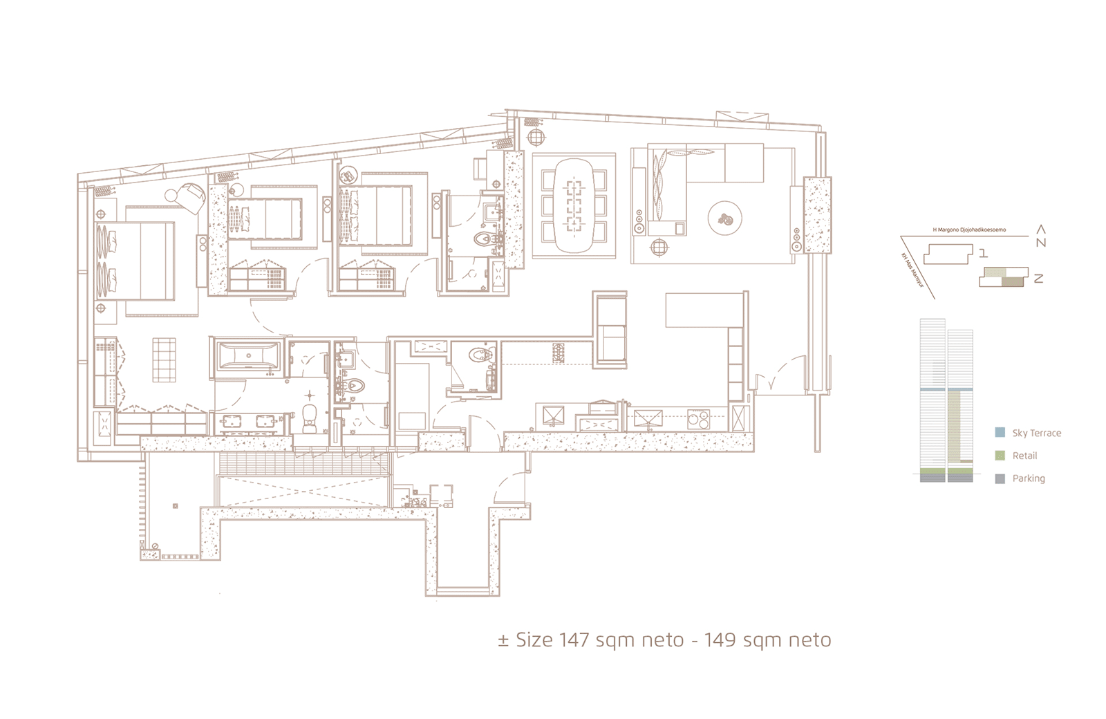 Layout Casa Domaine 3 Bedroom, Type A & C